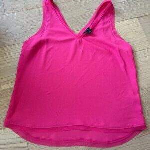 NWOT Halogen Raw Edge Camisole, Size M, Bright Pink